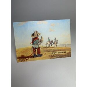 Vintage "Just Wishing" Greeting‎ Card: Bill Chappel Western Art, 1980